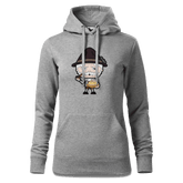 Da Oid Sinzer Leberkassemmel Sweatshirt Hoody Damen Grau Meliert Kieling Front